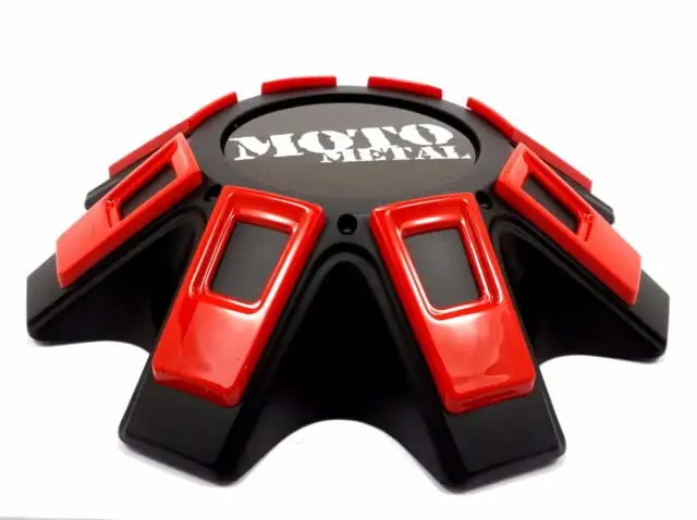 Moto Metal M-947Sb Black And Red Center Cap Cap M-947 8 Lug Bolt Pattern 1