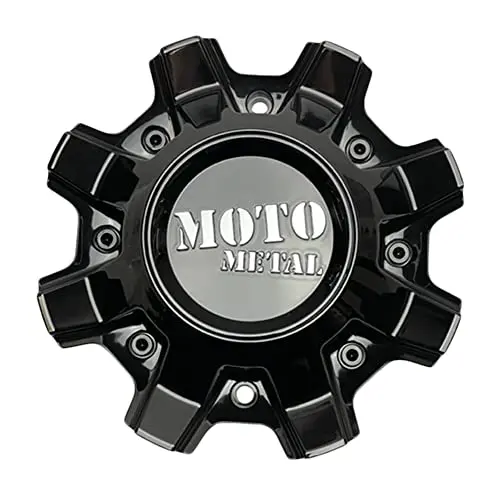 Moto Metal Wheels Cap-Mo804d-Gb Gloss Black And Chrome Logo 1