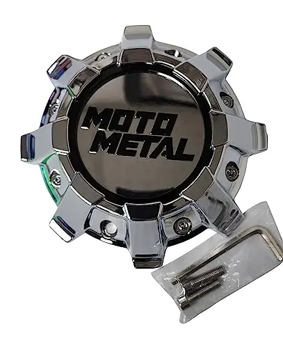 Moto Metal Wheels T186l214-H55-C1 Chrome Center Cap With Gloss Black Logo 1