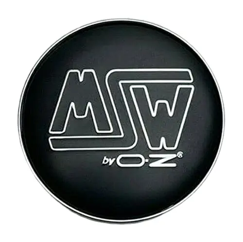 Msw By Oz Matte Black Outline Logo Snap In Wheel Center Cap Xc512bw-1 1