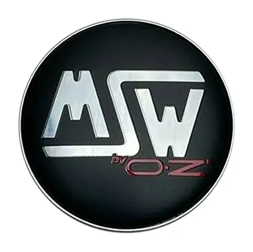 Msw Designed By Oz Matte Black/Red Snap In Wheel Center Cap Xc512bw-1 1