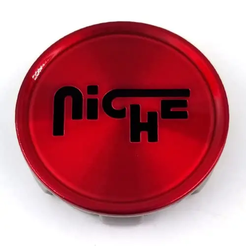 Niche Wheels 1003-24Qlb Gloss Candy Red Black Logo 2.95 Snap In M118 M117 M196 Wheel Center Cap 1