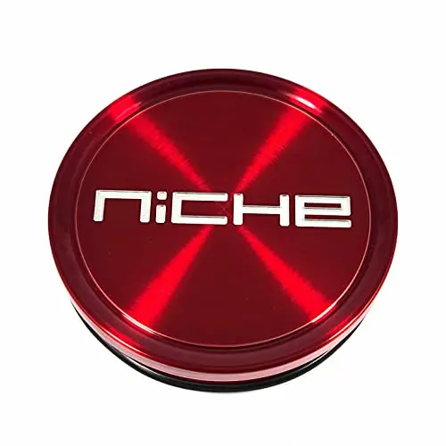 Niche Wheels 1005-12Crlm Candy Red Center Cap With Milled Logo 1