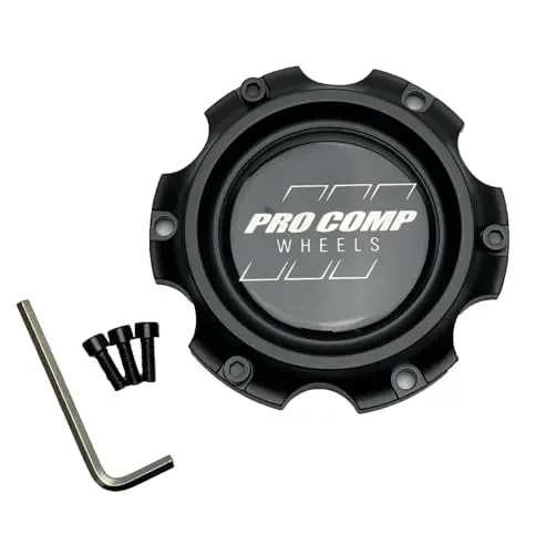 Pro Comp Satin Black Wheel Center Cap With Screws 504642502 Cap5335-6135-U4b Cap5335-6135 1