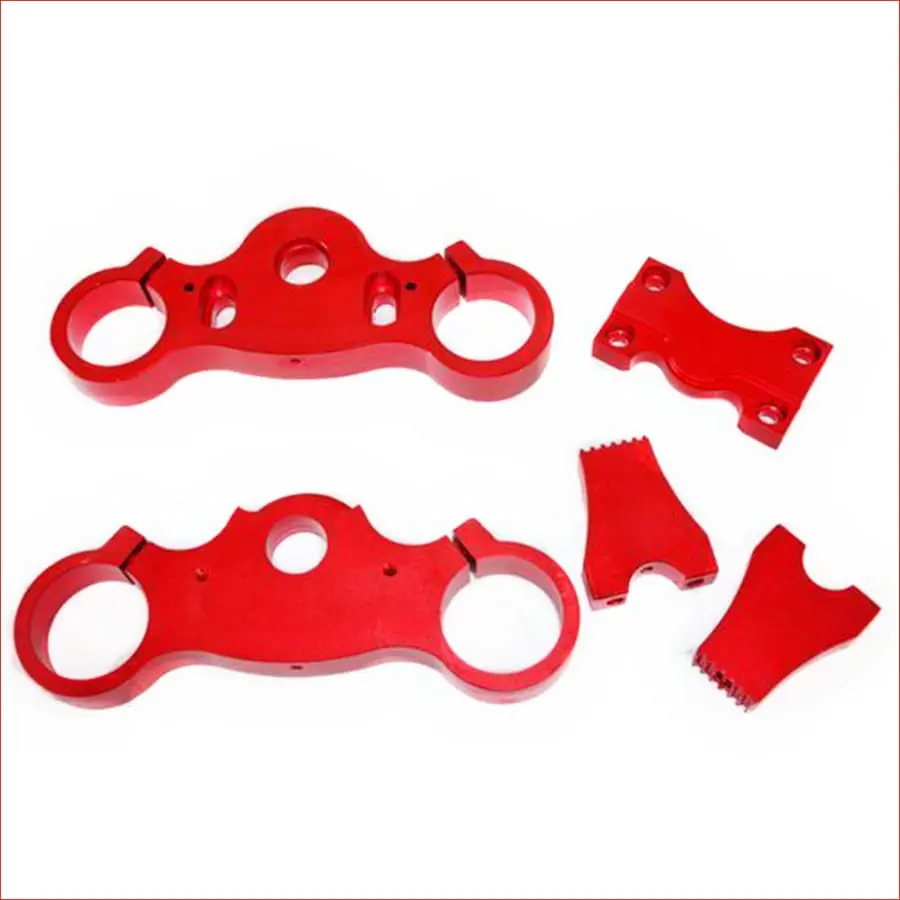 Red Cnc 42Mm 48Mm Handle Bar Triple Trees Triple Clamps Riser Dirt Bike 1