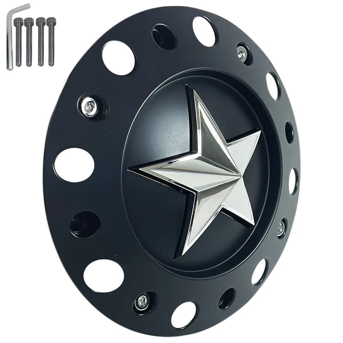 Kmc Xd 775 Rockstar Matte Black Wheel Center Hub Cap 8 3/8" Od 1001775B Short 1