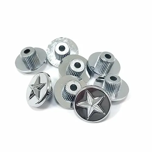 Set Of 8 Kmc Single Chrome Star Rivet For Xd809 Riot Wheels Pn: Riv809c 1