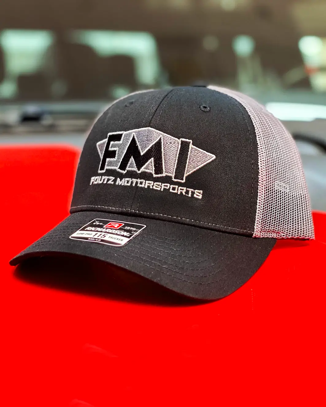 Fmi Pentagon Badge Trucker Hat - Black/Grey Richardson Style 115 1