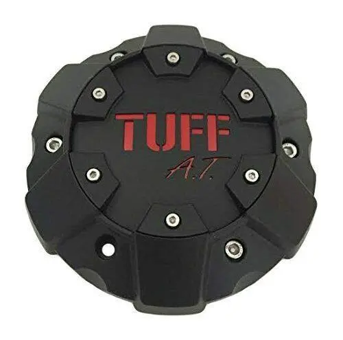 Tuff At C611901 C706901 Matte Black With Red Lettering Wheel Center Cap 1