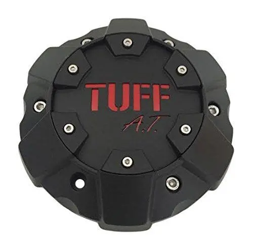 Tuff At C611901cb3 Pctmfbr Matte Black With Red Lettering Wheel Center Cap 1