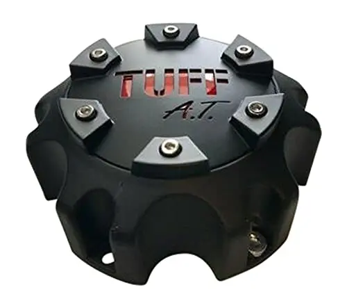 Tuff A.T. C611902 C803503cap S813 Matte Black With Red Logo Wheel Center Cap 1