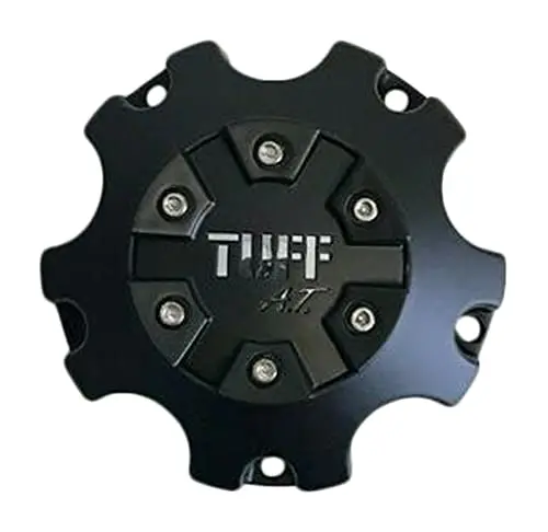 Tuff Matte Black And Chrome Logo 5 Lug Wheel Center Cap C611907-1Cap 1
