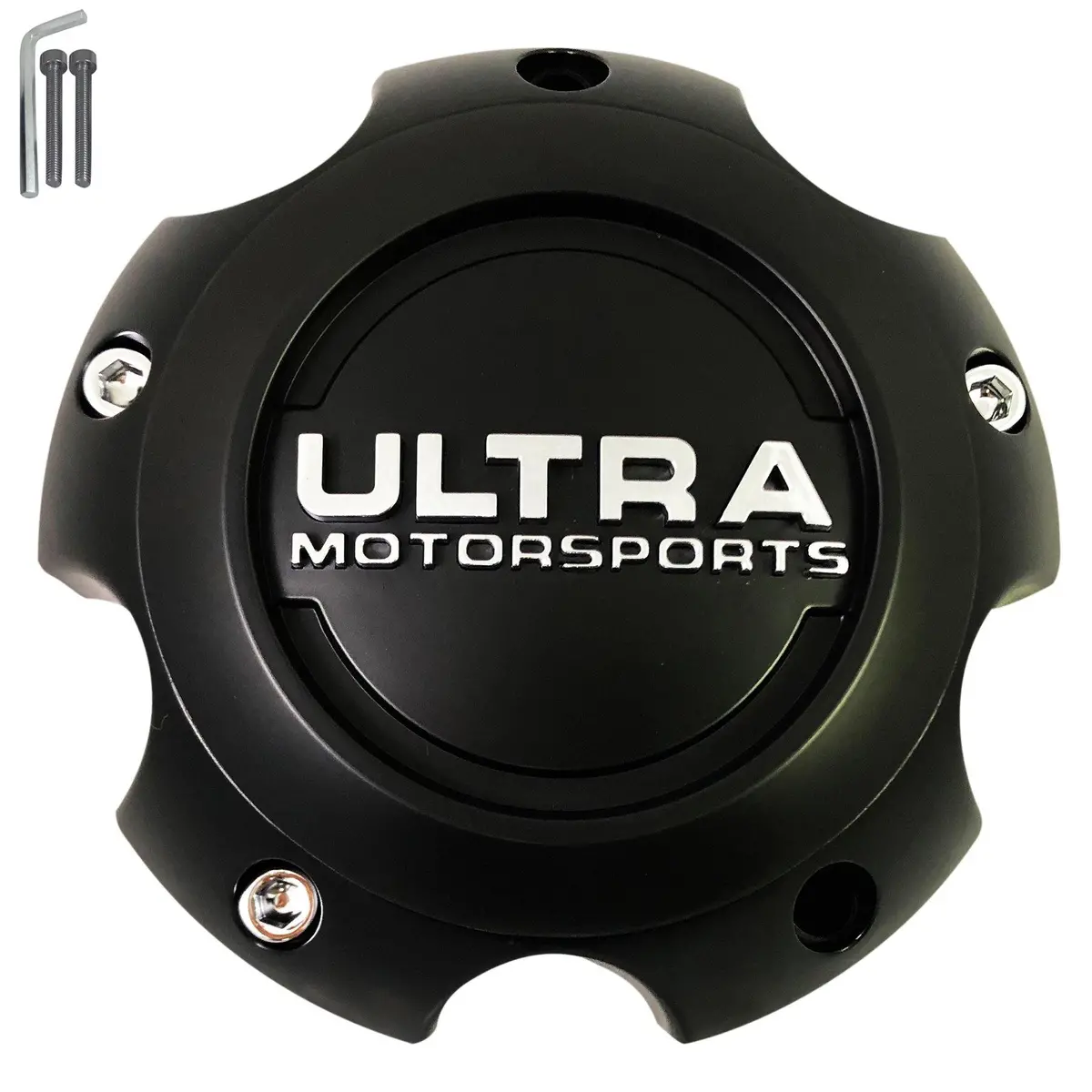Ultra Motorsports Wheels Flat Black Wheel Center Cap # 89-9756 (4 Caps) New+Bolts 1