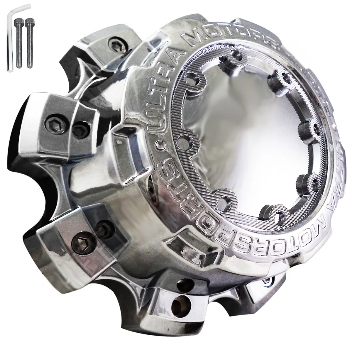 Ultra Wheels Chrome Custom Wheel Center Caps # 89-9880 / C800804 (4 Caps) 1