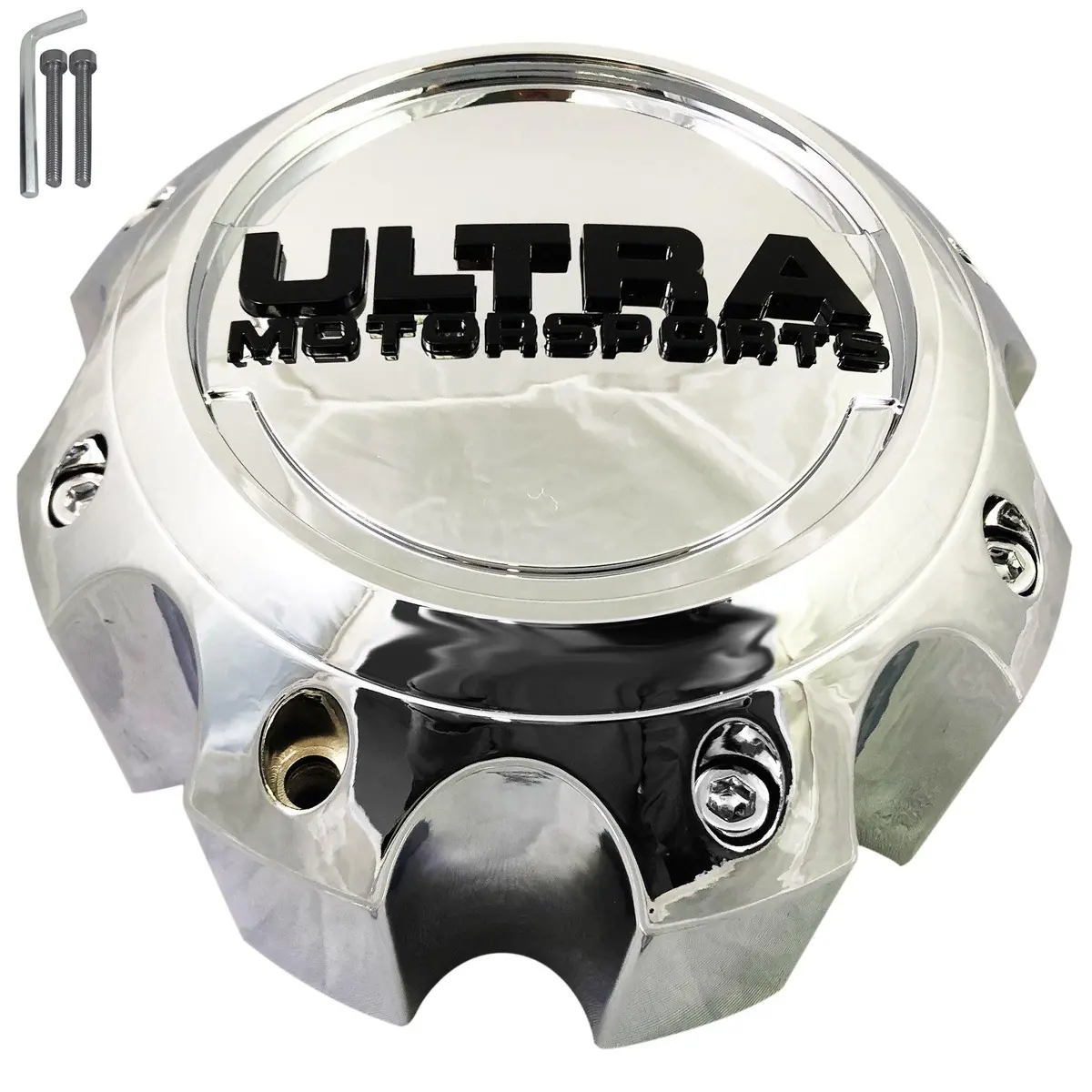 Ultra Wheels Chrome Wheel Center Cap # 89-9782-Up (4 Caps) New + Bolts 1
