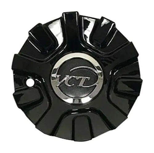 Vct Wheels V48 Gloss Black And Chrome Wheel Center Cap 236-20-Cap 1