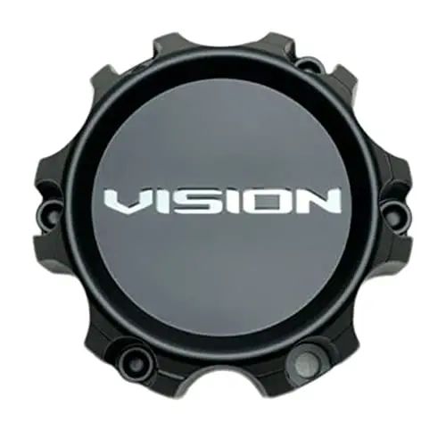 Vision Matte Black 6 Lug Wheel Center Cap C353mb-6V C353gm-6V-Up 1