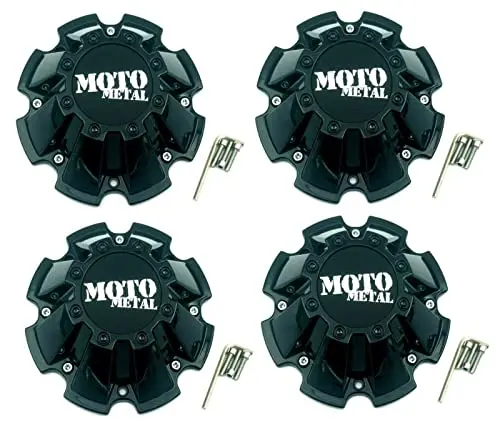 Wheelpros 4 Pack M793bk01 Moto Metal Cap M-793 Black Wheel Center Cap 1