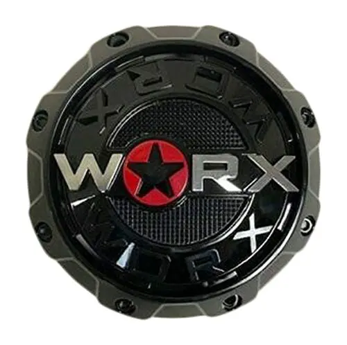 Worx By Ultra 8 Lug Gloss Black Wheel Center Cap 30171765F-A 1-Inch Spacer 1
