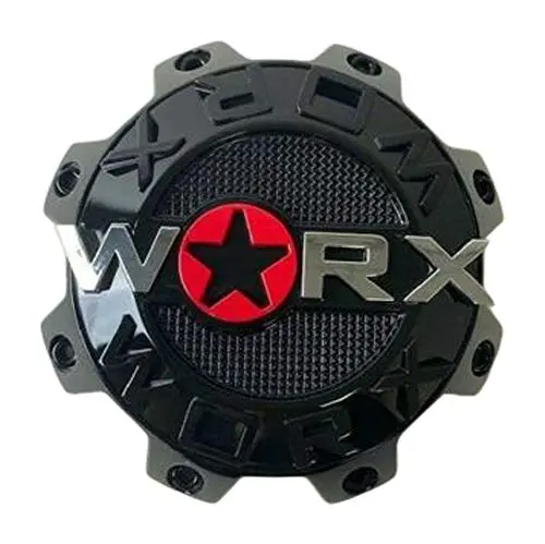 Worx By Ultra 8 Lug Gloss Black Wheel Center Cap 30171765F-A 2-Inch Spacer 1