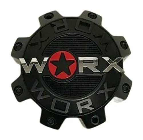 Worx By Ultra 8 Lug Matte Black Wheel Center Cap 30171765F-A 2-Inch Spacer 1
