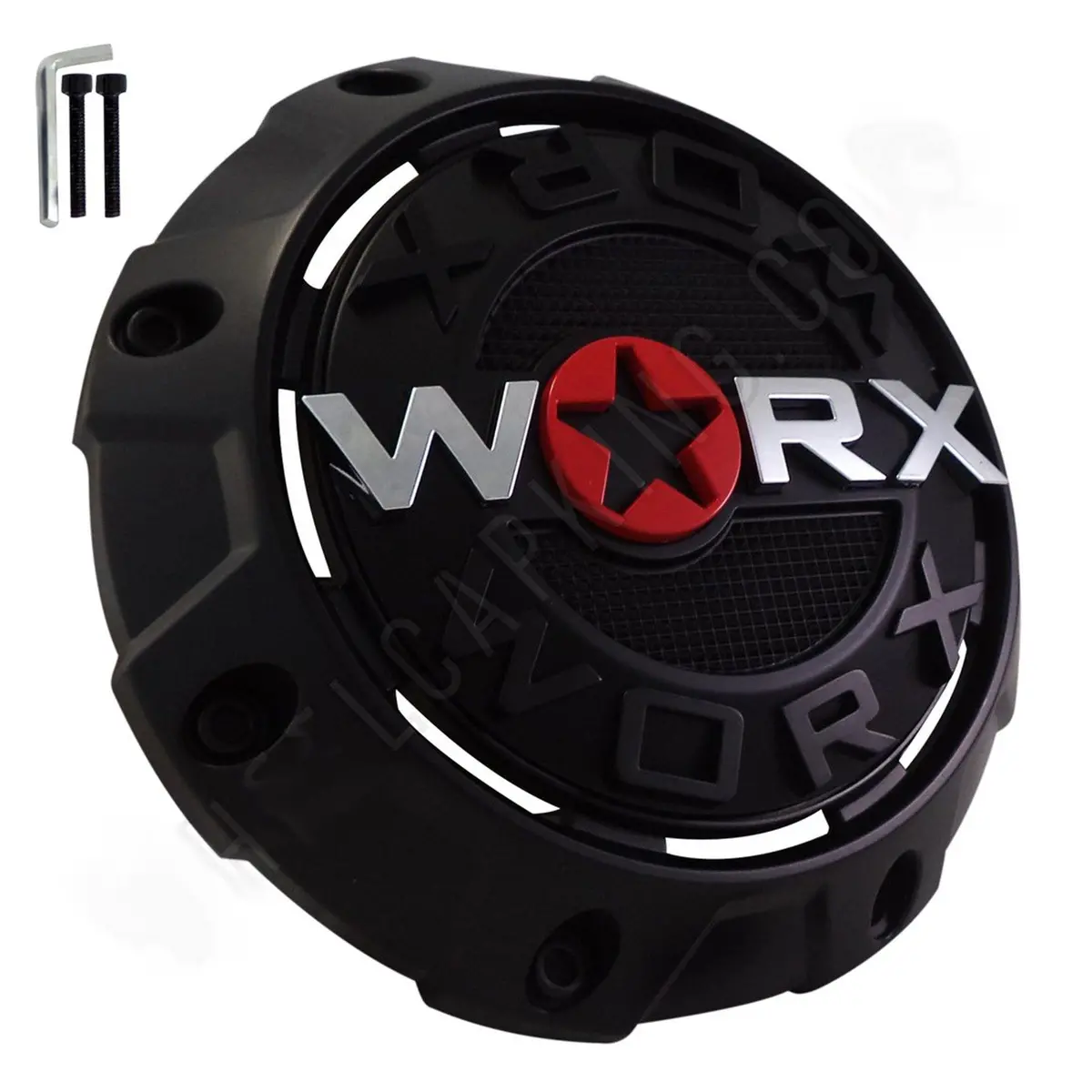 Worx Wheels Flat Black Custom Wheel Center Caps # Wrx-8856 / Wrx-8856Sb (1 Cap) 1