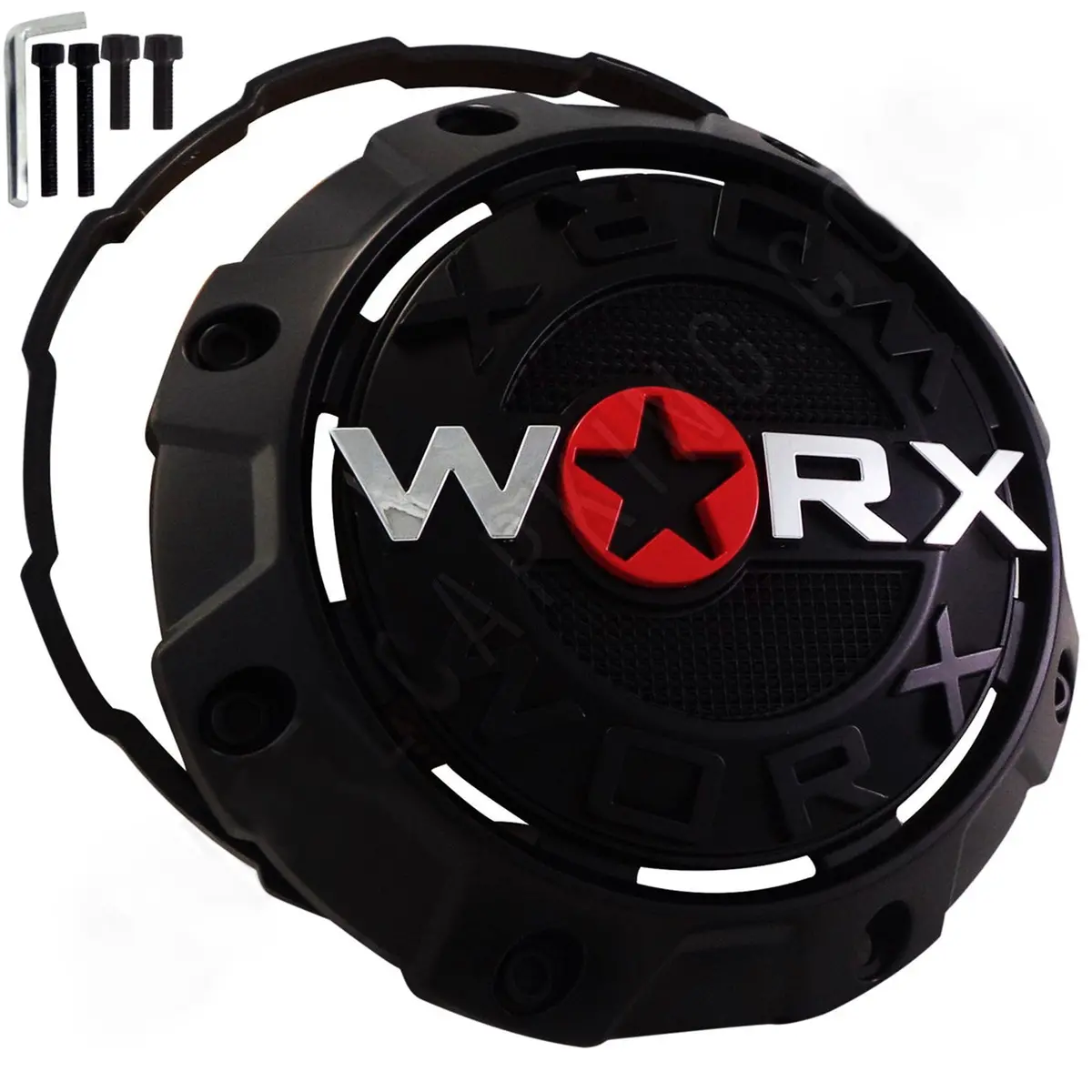 Worx Wheels Flat Black Custom Wheel Center Caps # A89-8856L, Wrx-8856Lb (4 Caps) 1