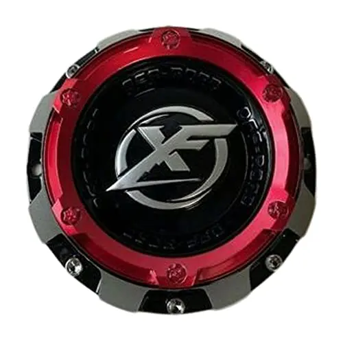 Xf Off-Road C-969-4 Gloss Black With Red Top Wheel Center Cap 1