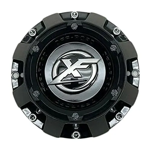 Xf Off-Road C-969-4 Gloss Black With Satin Black Overlay Wheel Center Cap 1