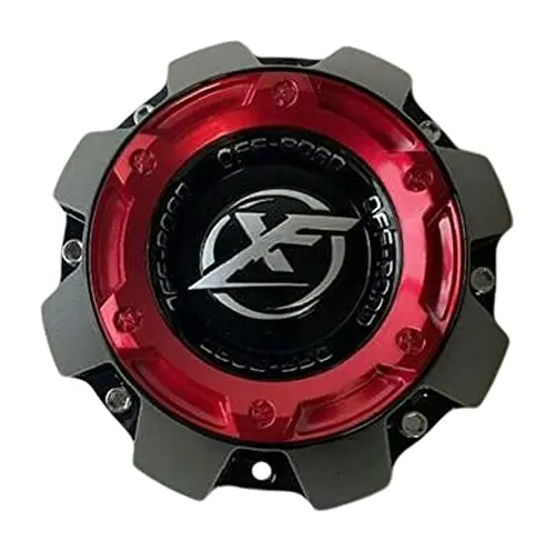 Xf Off-Road Gloss Black With Red Top Wheel Center Cap 1444L227h Ht005-65 1