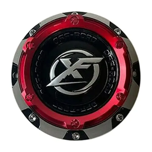 Xf Off-Road Gloss Black With Red Top Wheel Center Cap C-969-3 1