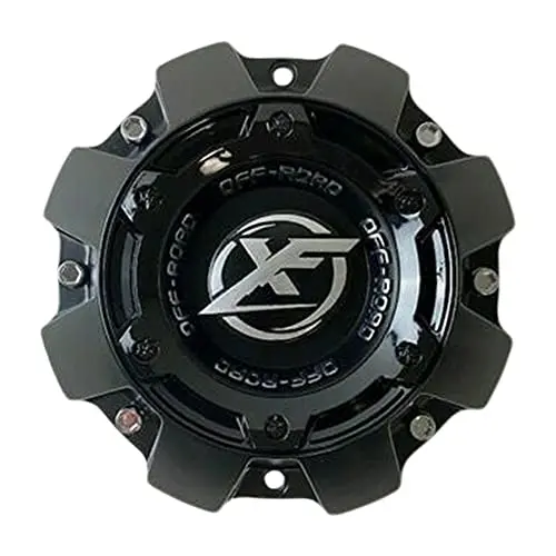 Xf Off-Road Matte Black With Gloss Black Top Wheel Center Cap 1444L227h Ht005-65 1