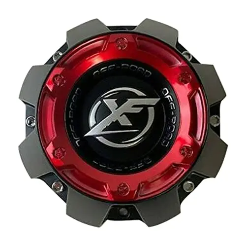Xf Off-Road Matte Black With Red Top Wheel Center Cap 1444L227h Ht005-65 1