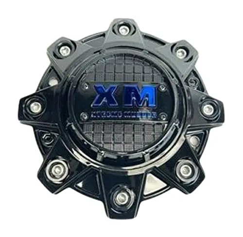 Xtreme Mudder Gloss Black And Blue Logo Wheel Center Cap 8080 1