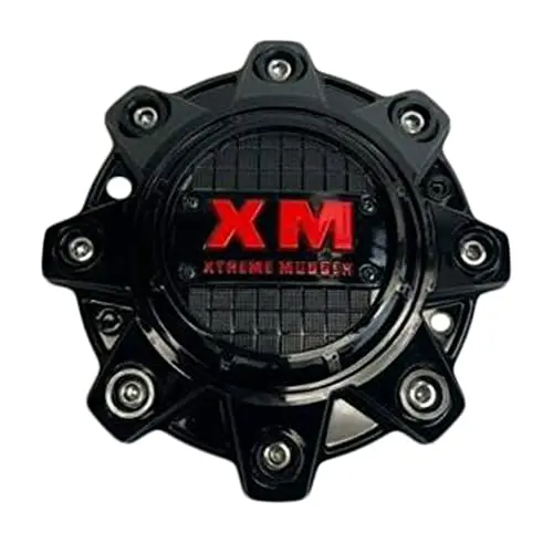 Xtreme Mudder Gloss Black And Red Logo Wheel Center Cap 8080 1