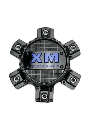 Xtreme Mudder Gloss Black Blue Logo Wheel Center Cap 0211-139 1