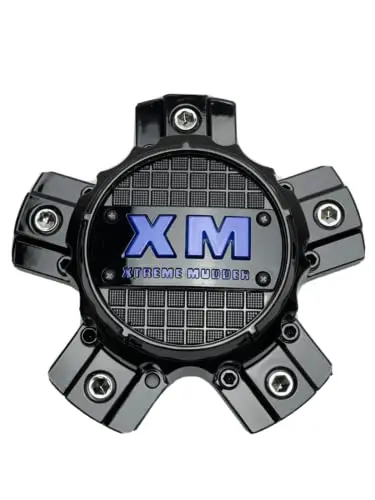 Xtreme Mudder Gloss Black Blue Logo Wheel Center Cap 0211-150 1