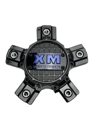Xtreme Mudder Gloss Black Blue Logo Wheel Center Cap 0211A-127 1