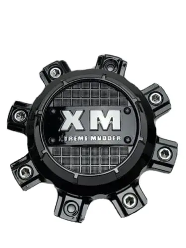 Xtreme Mudder Gloss Black Chrome Logo Wheel Center Cap 0211-8X180 1