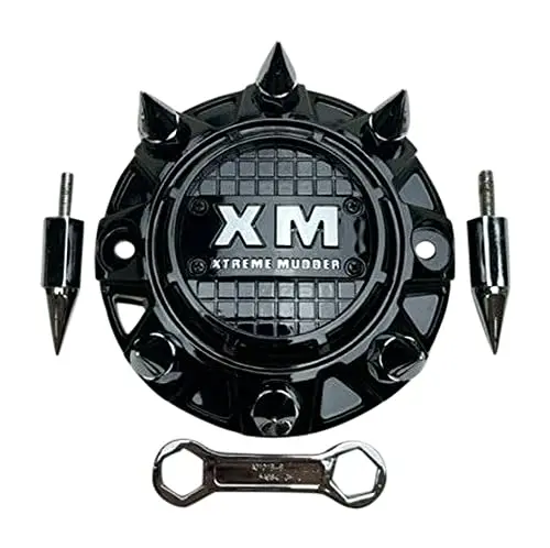 Xtreme Mudder Gloss Black Chrome Spikes Wheel Center Cap A0101b 1