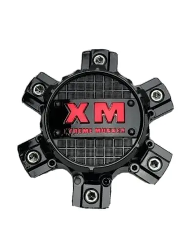 Xtreme Mudder Gloss Black Red Logo Wheel Center Cap 0211-139 1