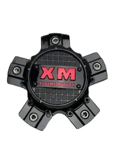 Xtreme Mudder Gloss Black Red Logo Wheel Center Cap 0211-150 1