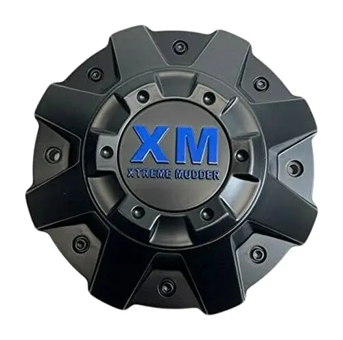 Xtreme Mudder Matte Black And Blue Logo Wheel Center Cap C-864-1-Xg C-5240-1-Sg 1