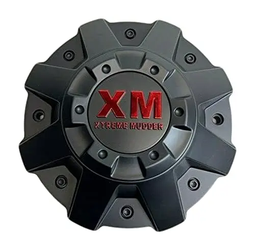 Xtreme Mudder Matte Black Red Logo Wheel Center Cap C-864-1-Xg C-5240-1-Sg 1