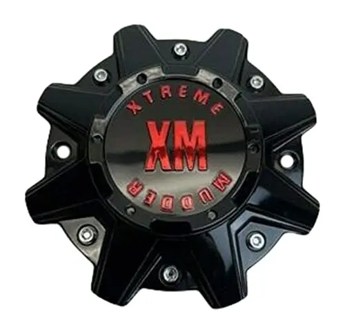 Xtreme Mudder Wheels Cw0396 Cw0396-Xm Gloss Black And Red Logo Wheel Center Cap 1
