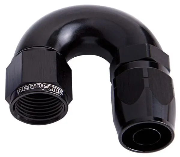 An-8 Black Swivel Hose End – 180° Full-Flow One-Piece Cutter (Af556-08Blk) 1