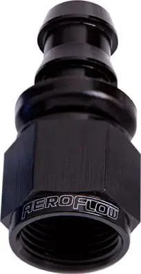 -4An Full-Flow Push-Lock Straight Hose End – Black Anodized, Af401-04Blk 1