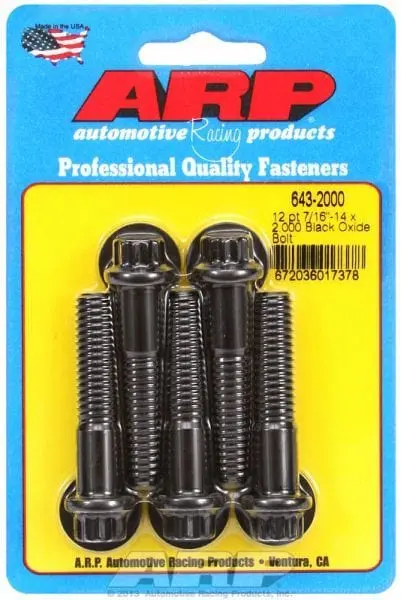 12-Point Black Oxide Bolt Kit – 5-Pack Ar643-2000 High-Strength Fastener Set 1