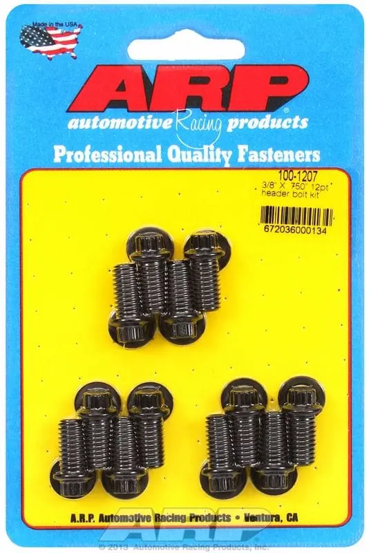Ar100-1207 Exhaust Header Bolt Kit – 12-Point Black Oxide Stainless Steel Fasteners 1