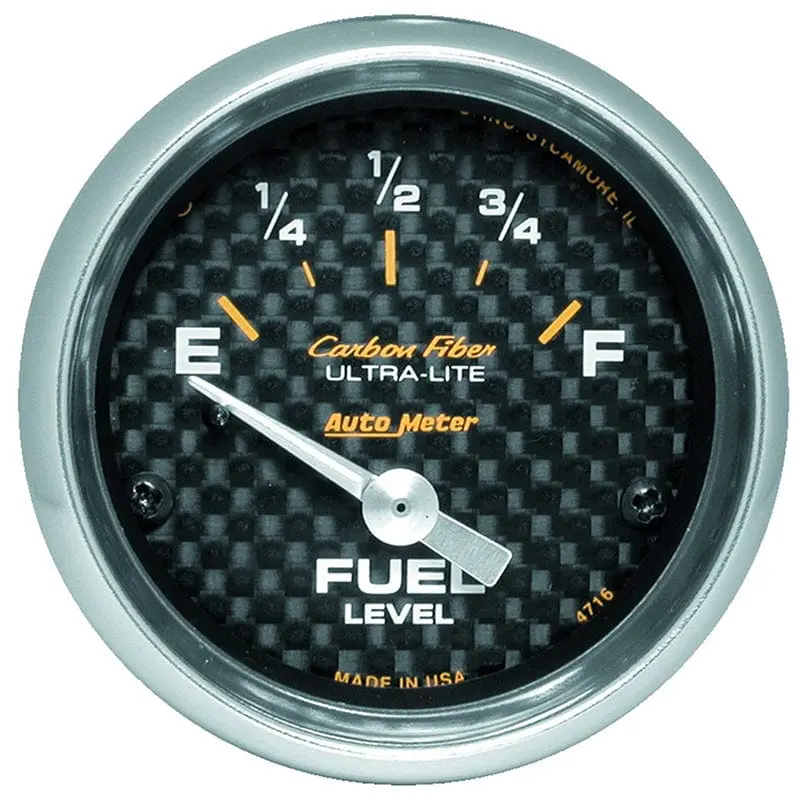 Autometer Au4716 Carbon Fiber Fuel Level Gauge – Digital Readout With Custom Face 1